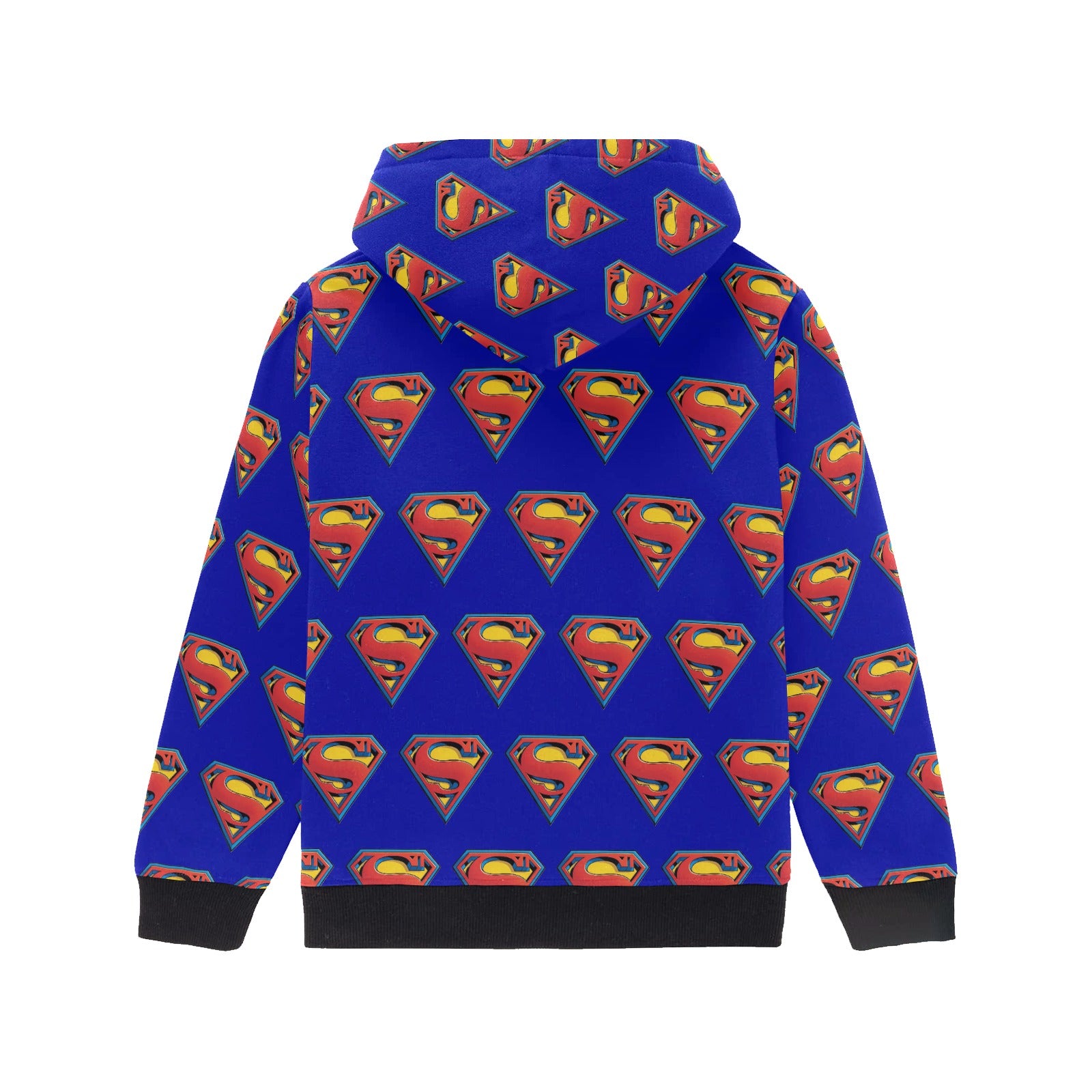 Super Hero Pattern -Little Boys' Long Sleeve Hoodie