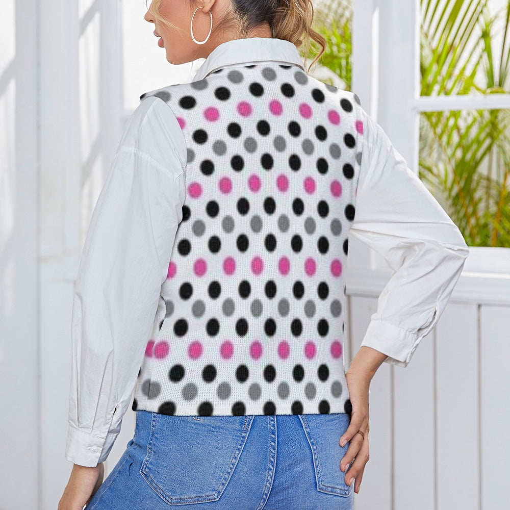 KSC's Custom Vest Designs Women's Long Sleeve Button Knit Vest