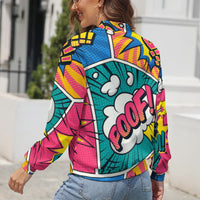 KSC's Limited Edition Pop Art Designs Women's Long Sleeve Zipper Jacket (10 Options) - KSC's Limited Edition Pop Art Collections