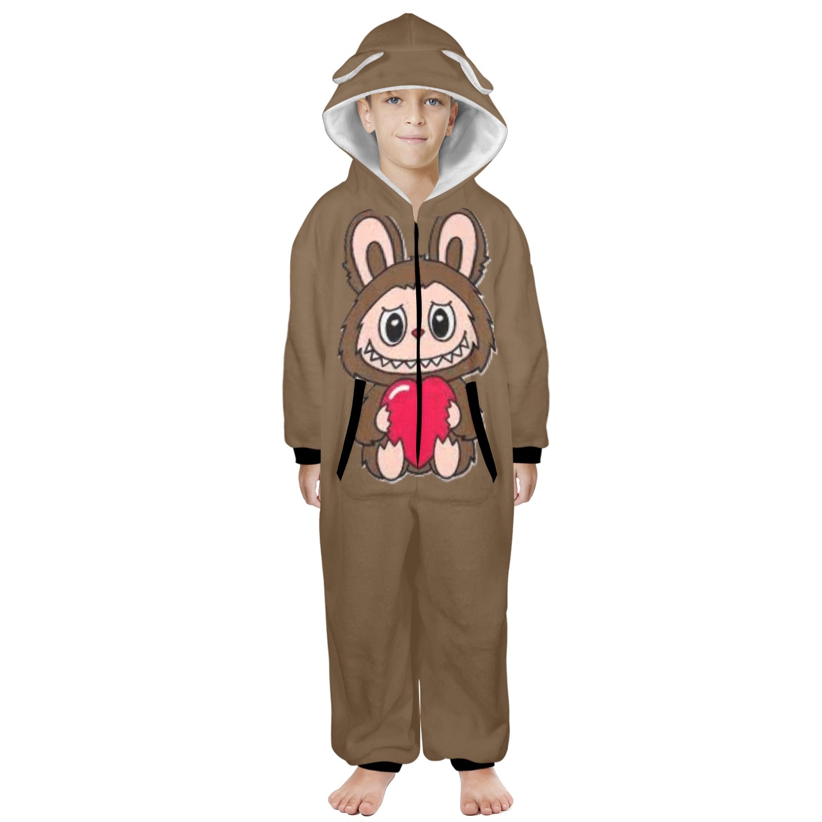 KSC's Exclusive Big Kids Onesie Labubu (8 to 15 Years) Brown Brown Labubu w/Heart