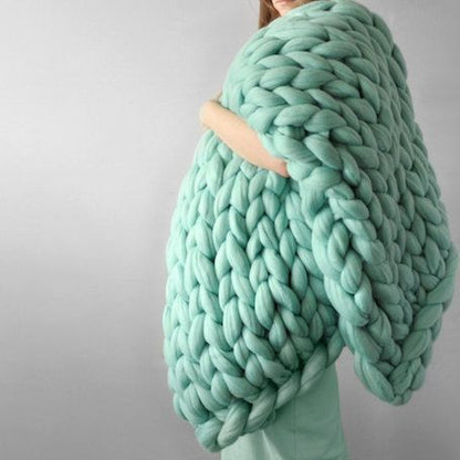 COZY COMFORTABLE WOVEN BLANKET Yarn Hand-Woven Blanket Knitted Wool blanket Soft Thick Yarn