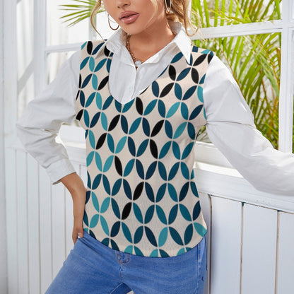 KSC's Custom Vest Designs Women's Long Sleeve Button Knit Vest