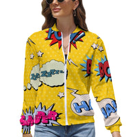 KSC's Limited Edition Pop Art Designs Women's Long Sleeve Zipper Jacket (10 Options) - KSC's Limited Edition Pop Art Collections