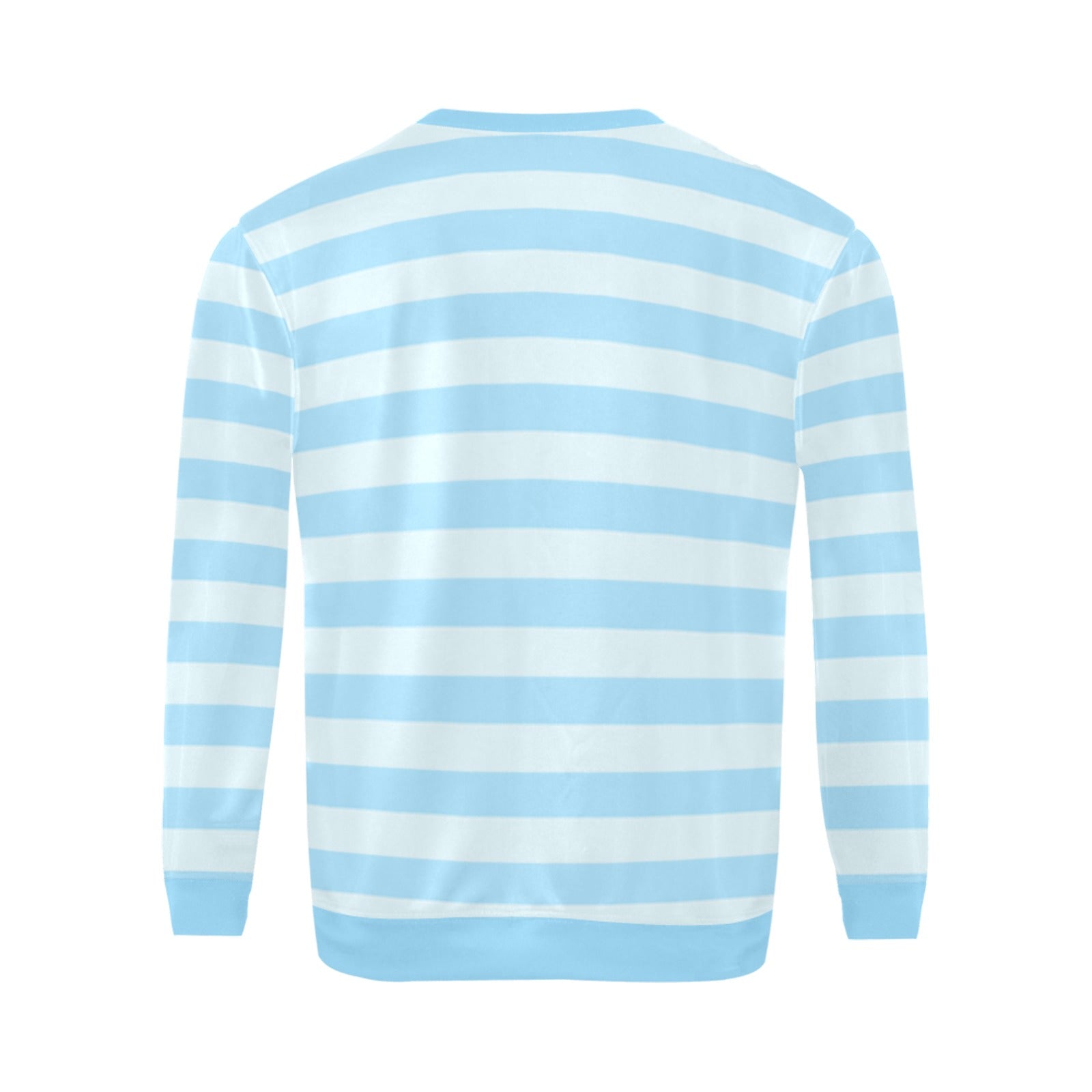 Sweet Blue Two Tone Colors Horizontal Stripe Men's Sweater Men's Crew Neck Sweatshirt (Model H18)