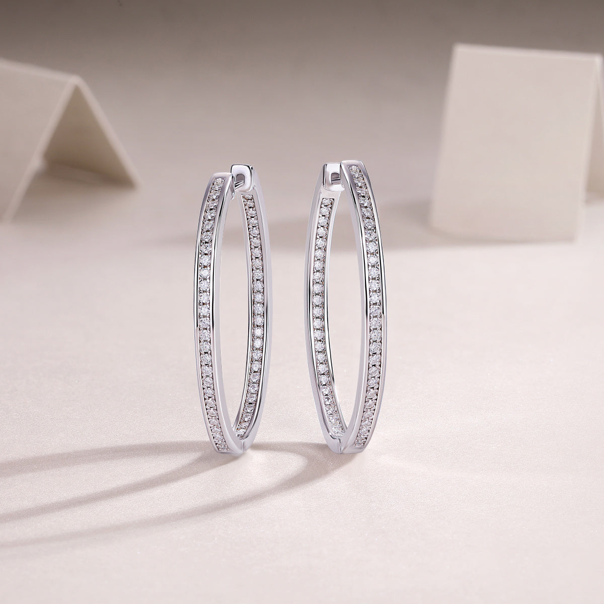 Luxurious Women Moshan Diamond Silver Ear Rings