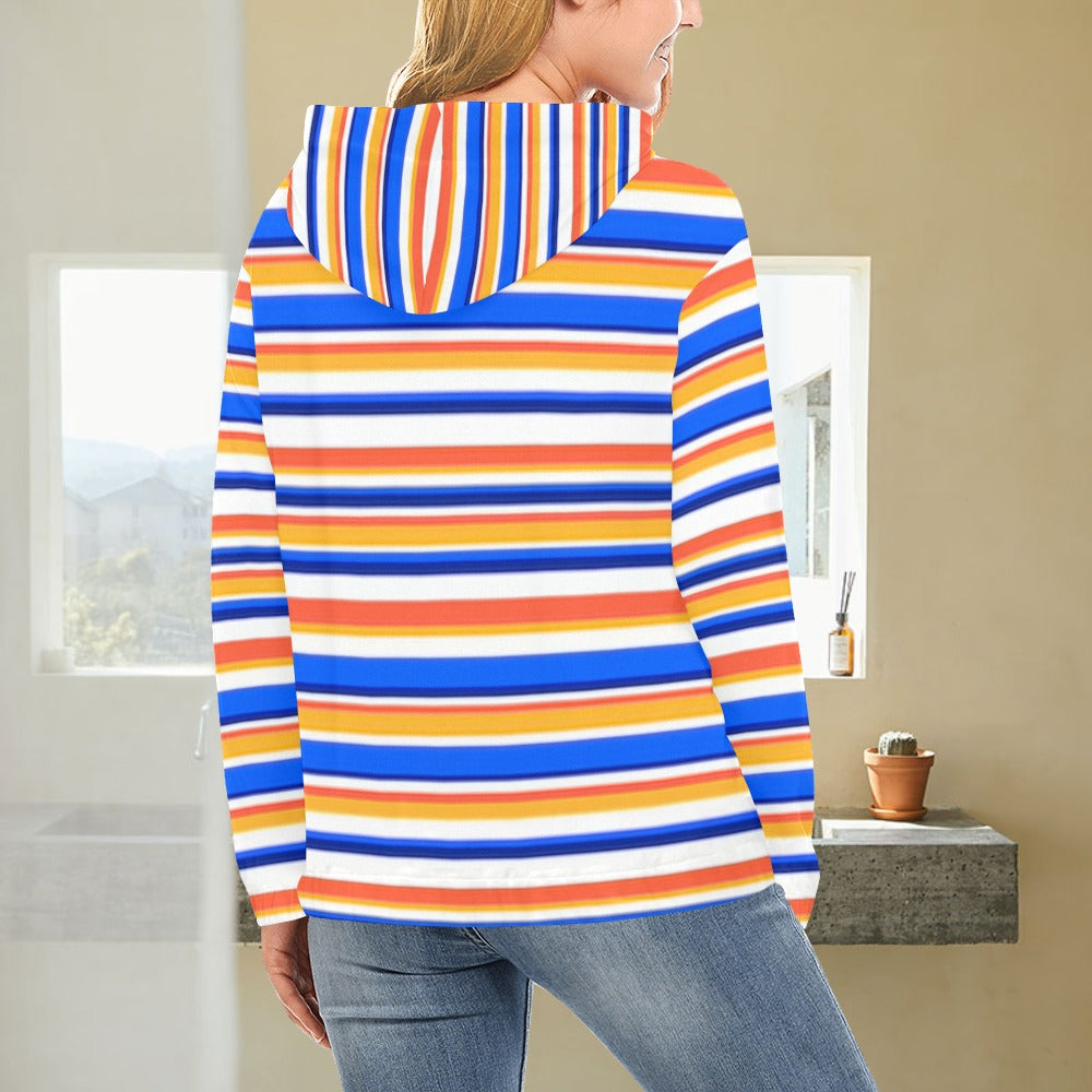 KSC's Exclusive Women's Stripe Design Hoodies Collection (10 Styles) Hoodie (Model H13)