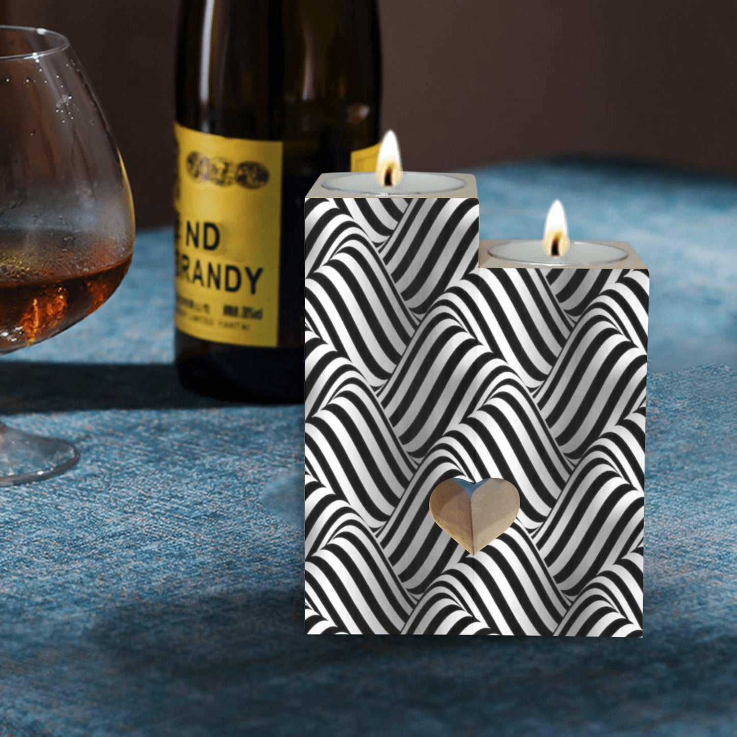 Realistic Kaleidoscopic Candle Holder Wooden Candle Holder (Without Candle)