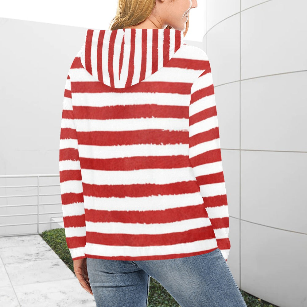 KSC's Exclusive Women's Stripe Design Hoodies Collection (10 Options) Hoodie (Model H13)