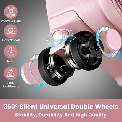 Luggage Sets with Spinner Wheels (20/24/28 Inch), PP+ABS Suitcase Sets