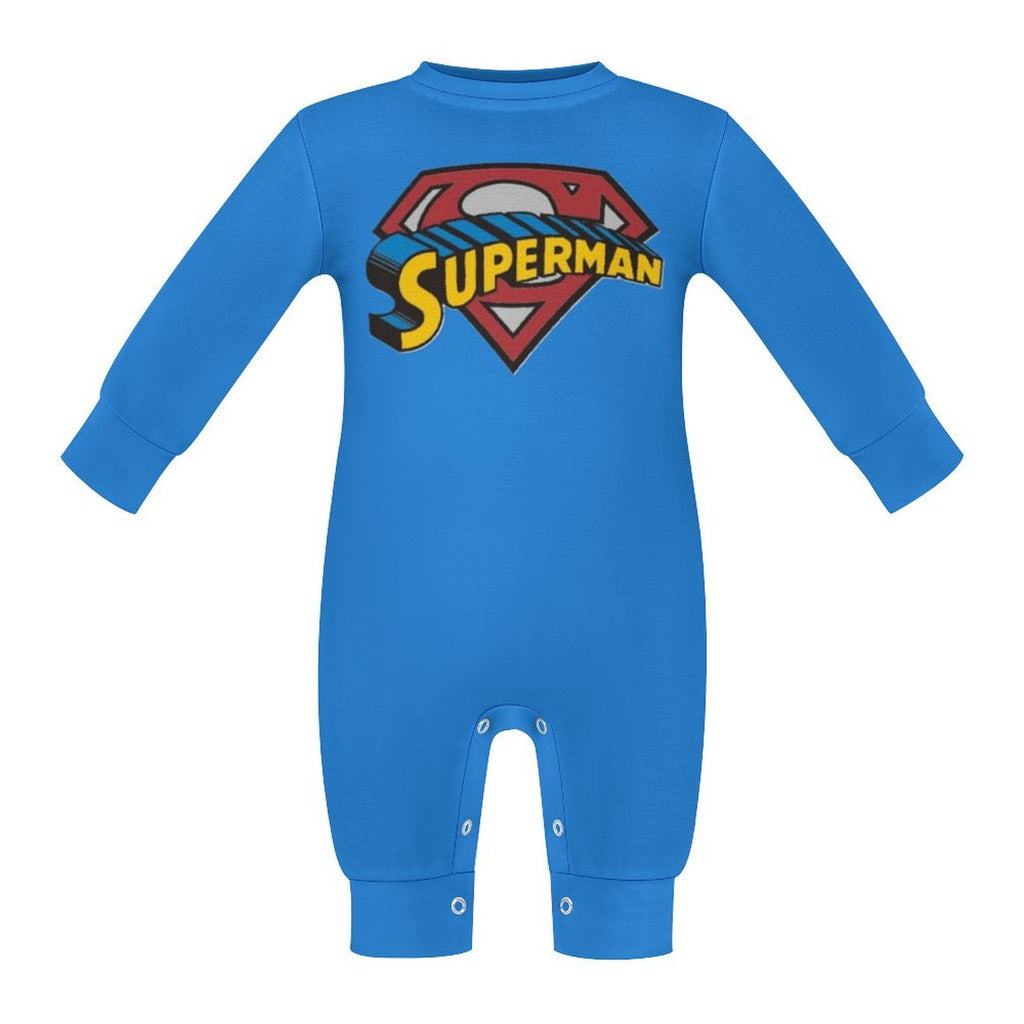 Baby Superman Long Sleeve Onesie Romper with Hat