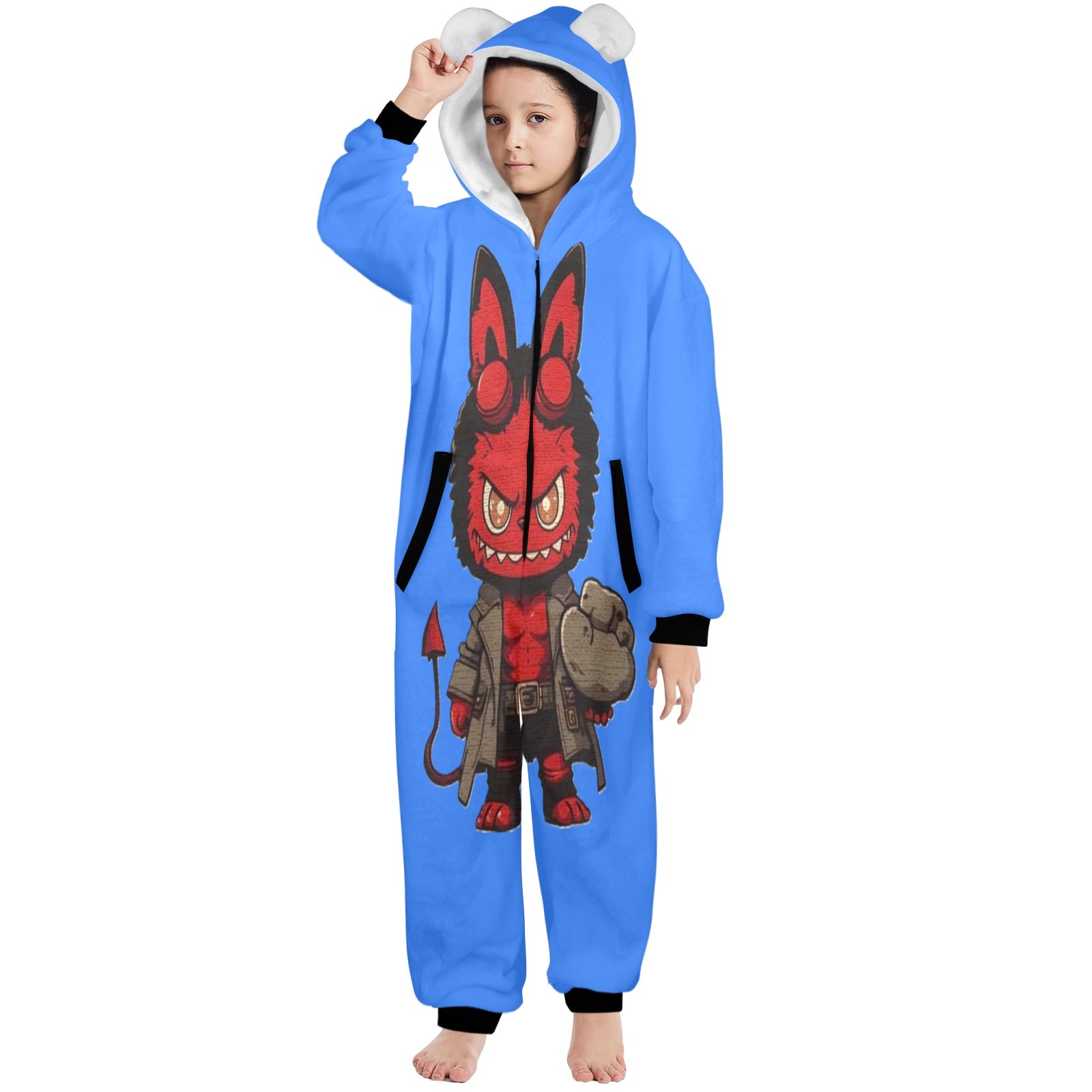 KSC's Halloween Big Kids Onesies (8 to 15 Years) Hellboy Labubu