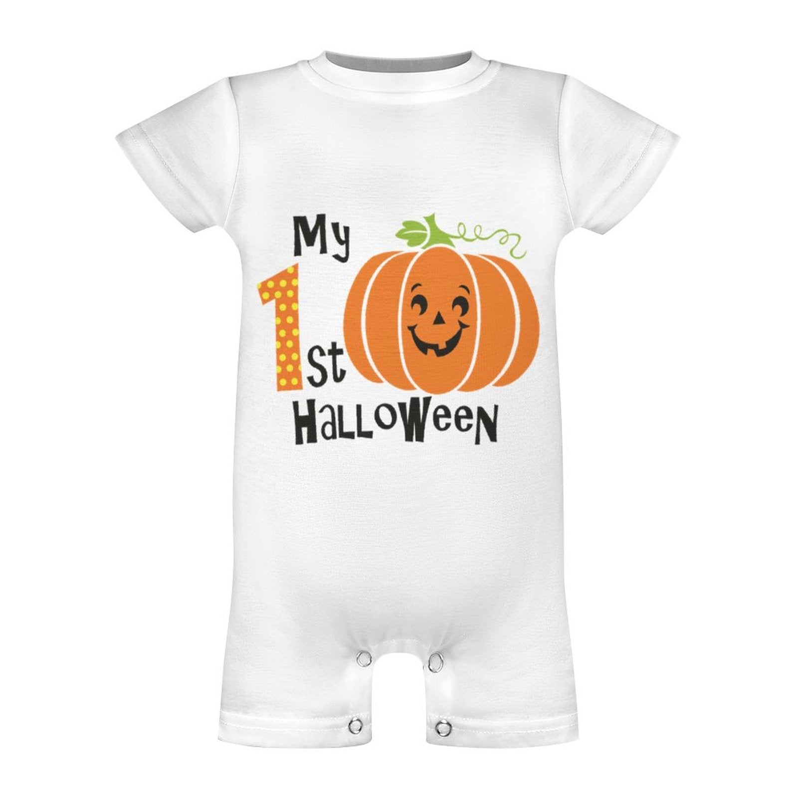 Baby My First Halloween White Onesie Romper Short Sleeve Baby Romper (PLR)