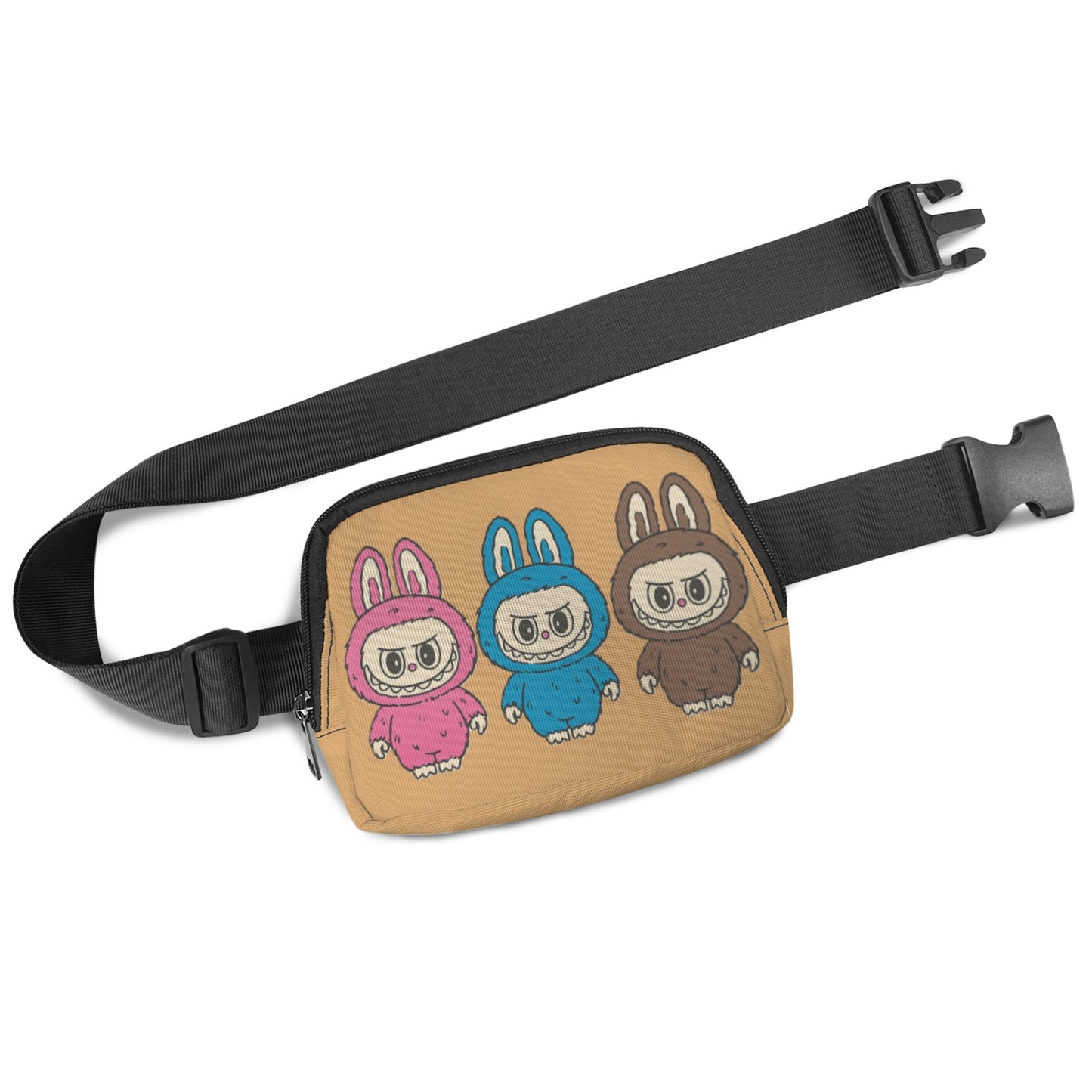 Labubu Triple Threat Fanny Pack Set – 3x the Style, All Ages Welcome -Three Labubus Cross Body Bags - Fanny Bags for Adults & Kids