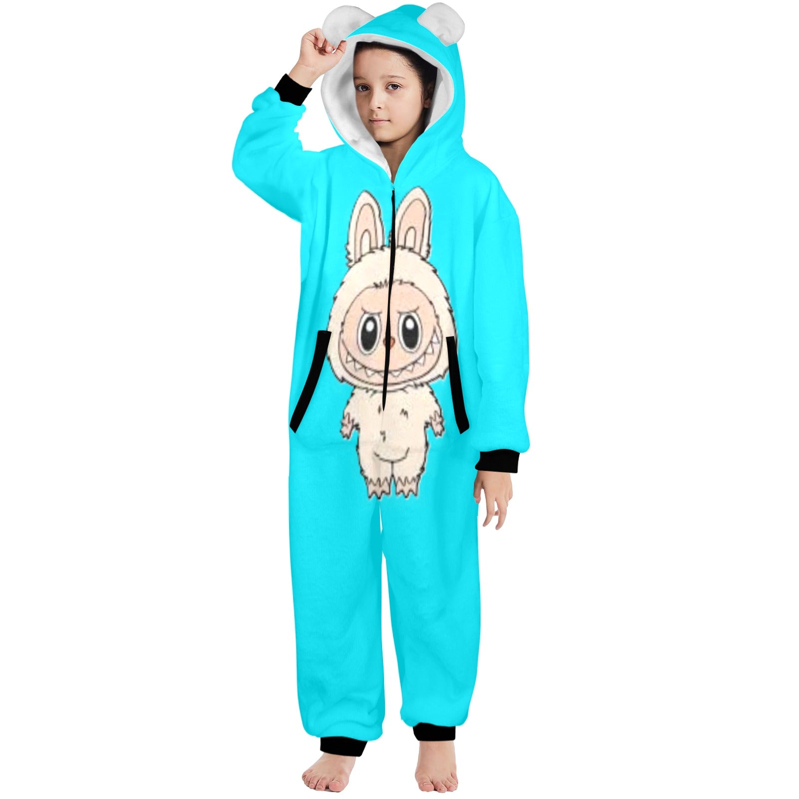 KSC's Exclusive Big Kids Onesie Labubu (8 to 15 Years) Teal w/Tan Labubu