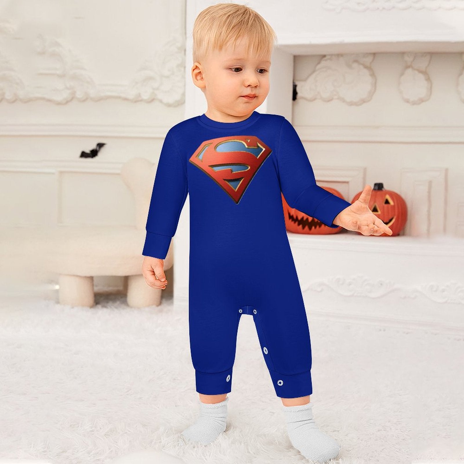 Baby Superman Long Sleeve Onesie Romper