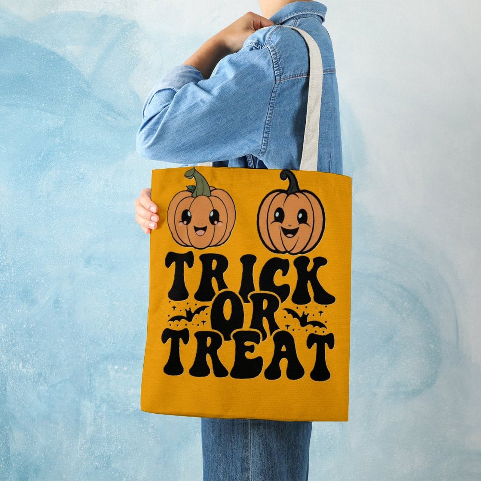 Halloween Trick Or Treat Tote Bag - Canvas Tote Bag Single Canvas Tote Bag-38x41CM