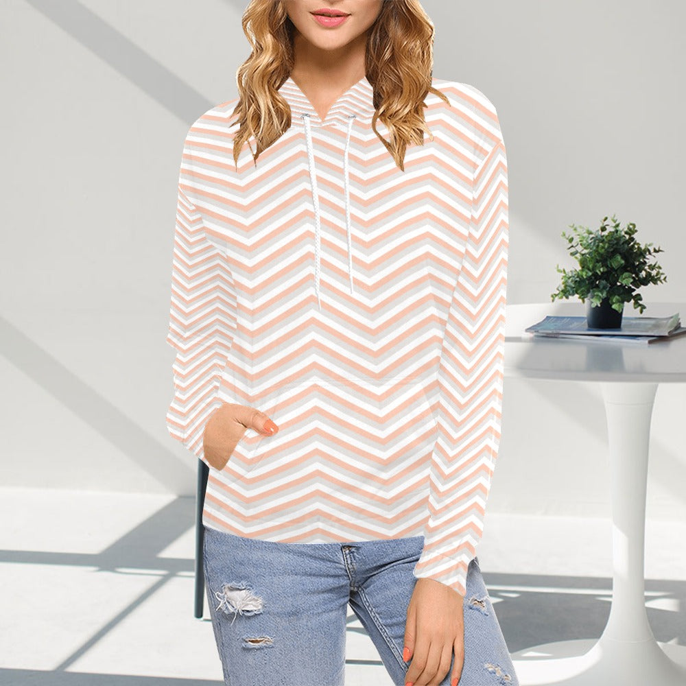 KSC's Exclusive Women's Stripe Design Hoodies Collection (10 Styles) Hoodie (Model H13)