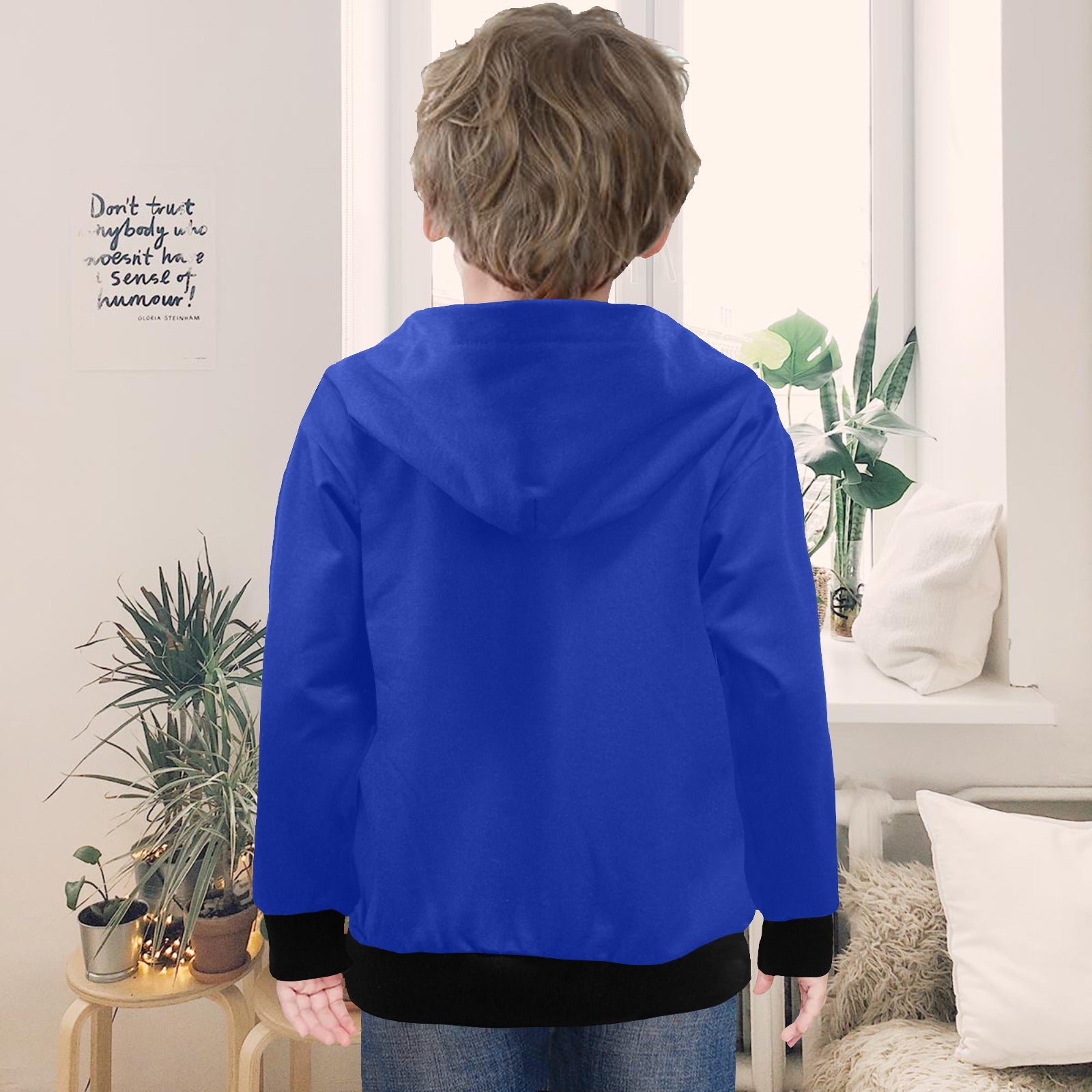 Super Hero Pattern -Little Boys' Long Sleeve Hoodie