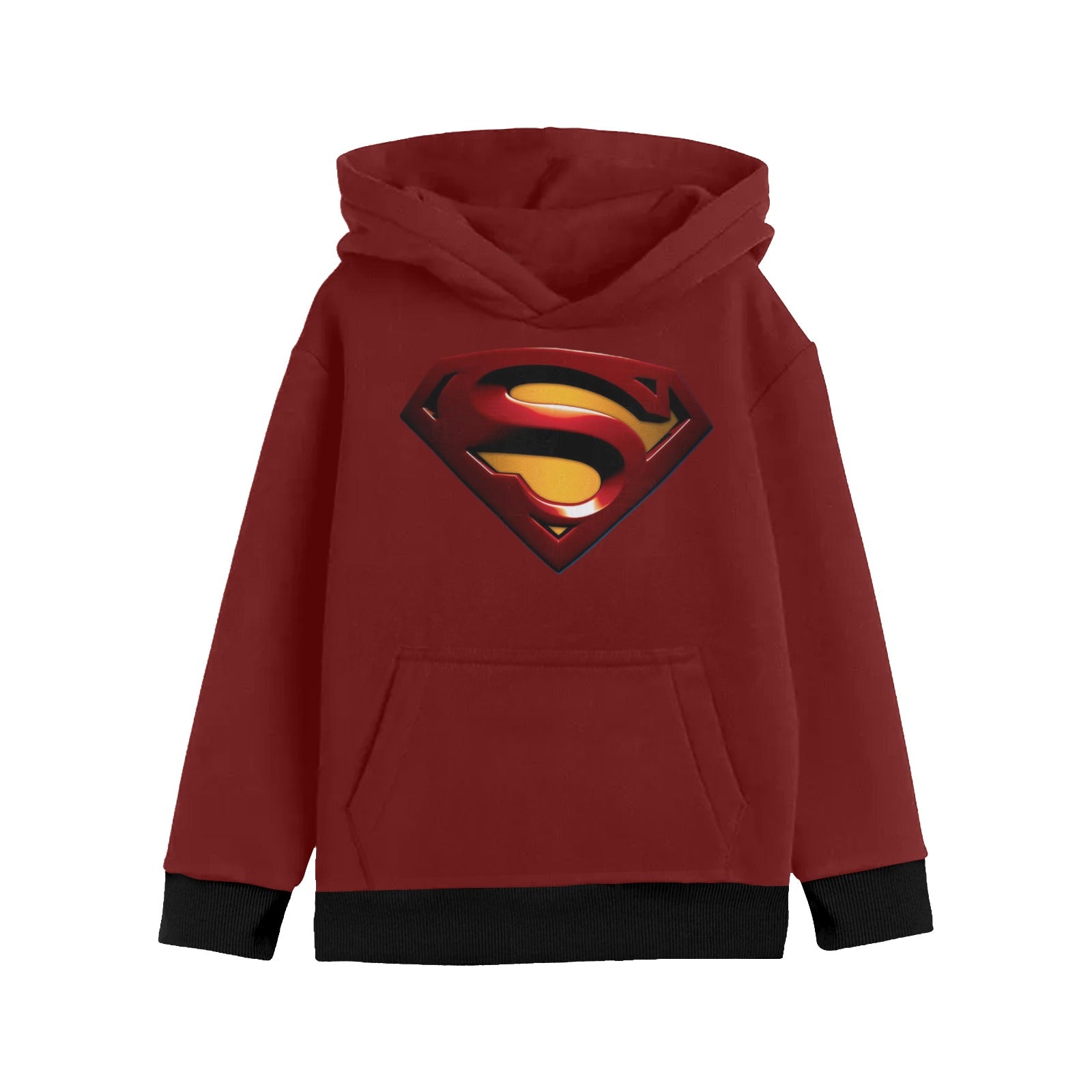 Super Hero Pattern -Little Boys' Long Sleeve Hoodie