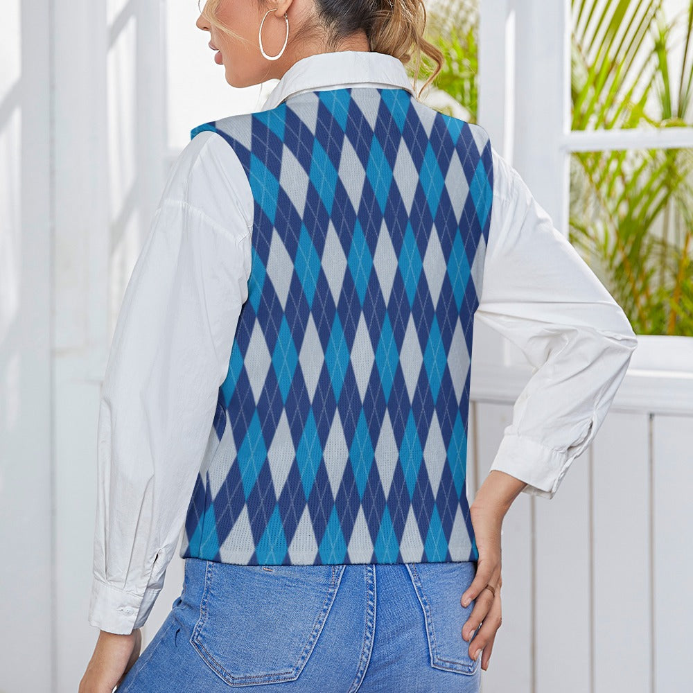 KSC's Custom Vest Designs Women's Long Sleeve Button Knit Vest - 10 OPTIONS INSIDE