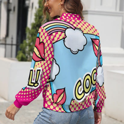 KSC's Limited Edition Pop Art Designs Women's Long Sleeve Zipper Jacket (10 Options) - KSC's Limited Edition Pop Art Collections