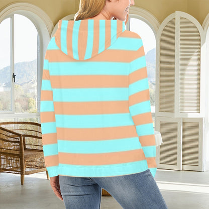 KSC's Exclusive Women's Stripe Design Hoodies Collection (10 Styles) Hoodie (Model H13)