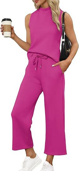 Women's waistcoat top, casual capri pants, wide-leg pants, summer clothing for women