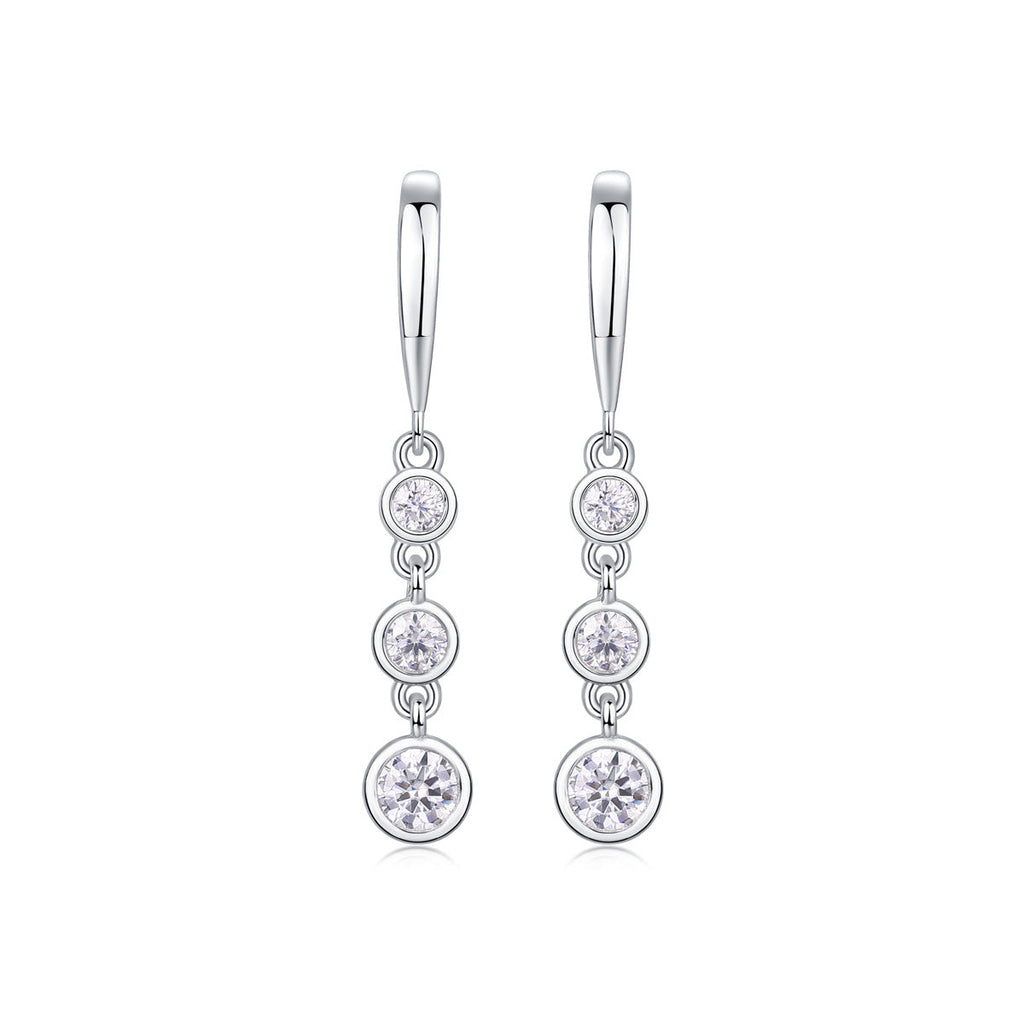 Moissanite Light Luxury Silver Classic Earrings