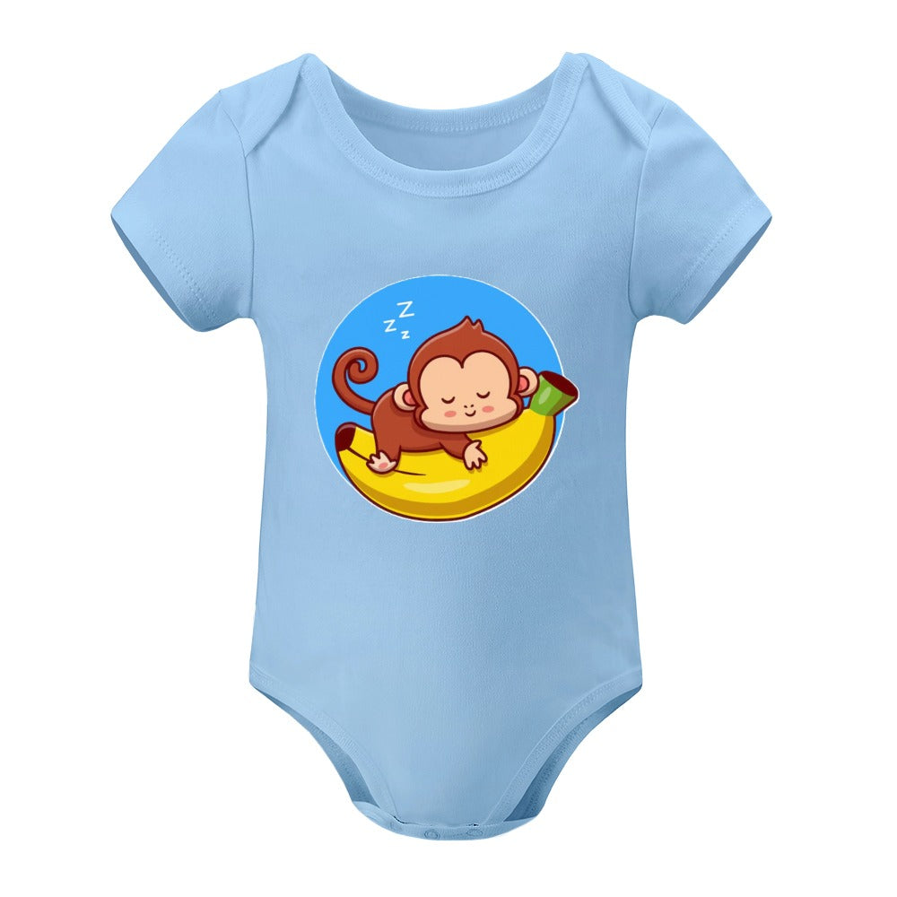 BABY BOY CLOTHING CARTOON PRINT DESIGNS BOYS Short -Sleeve Baby's Bodysuit - CARTOON PRINTS