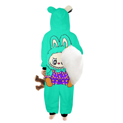 KSC's Exclusive Labubu Little Kids Unisex Onesie (2 to 7 years old) Teal Labubu Sitting