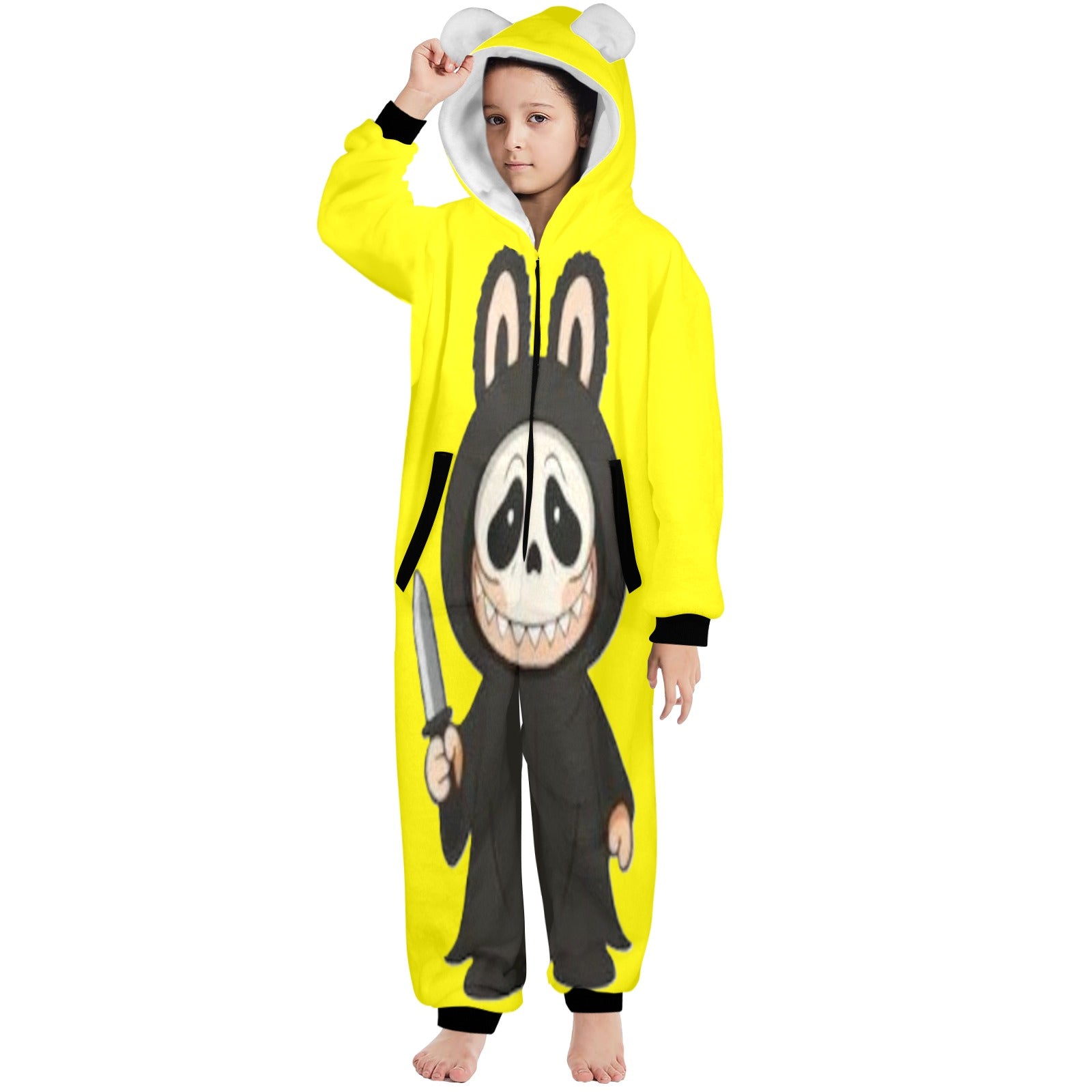 KSC's Halloween Big Kids Unisex Onesies (8 to 15 Years) Ghost Face Labubu