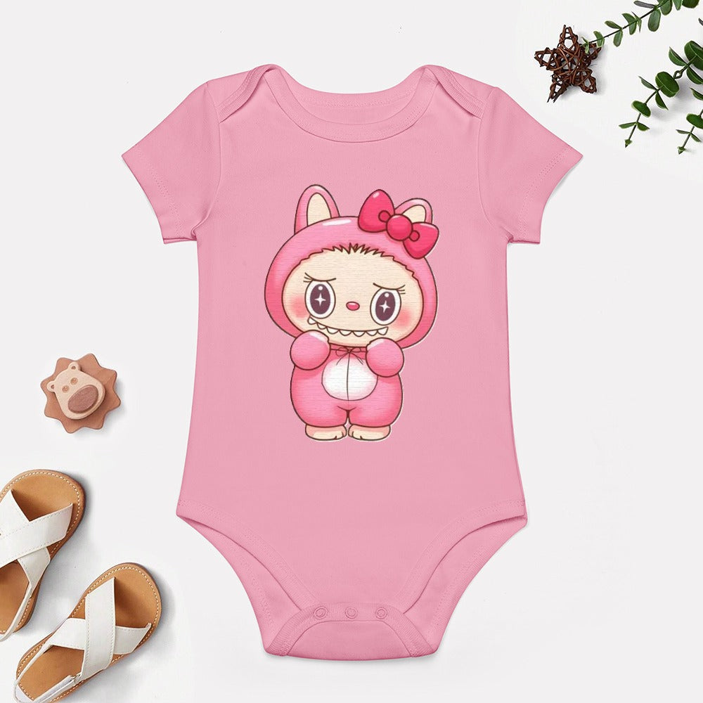 KSC's Cute Baby Labubu Girl Body Suit -Short -Sleeve Baby's Bodysuit