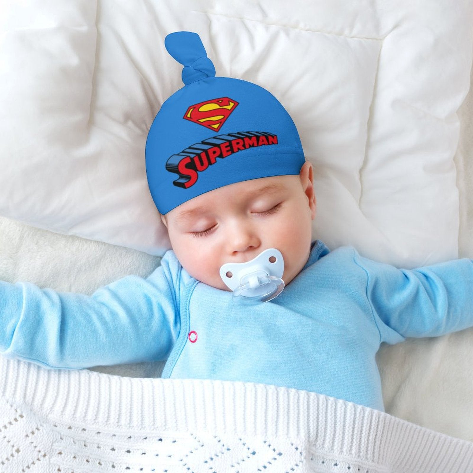 Baby Superman Long Sleeve Onesie Romper with Hat