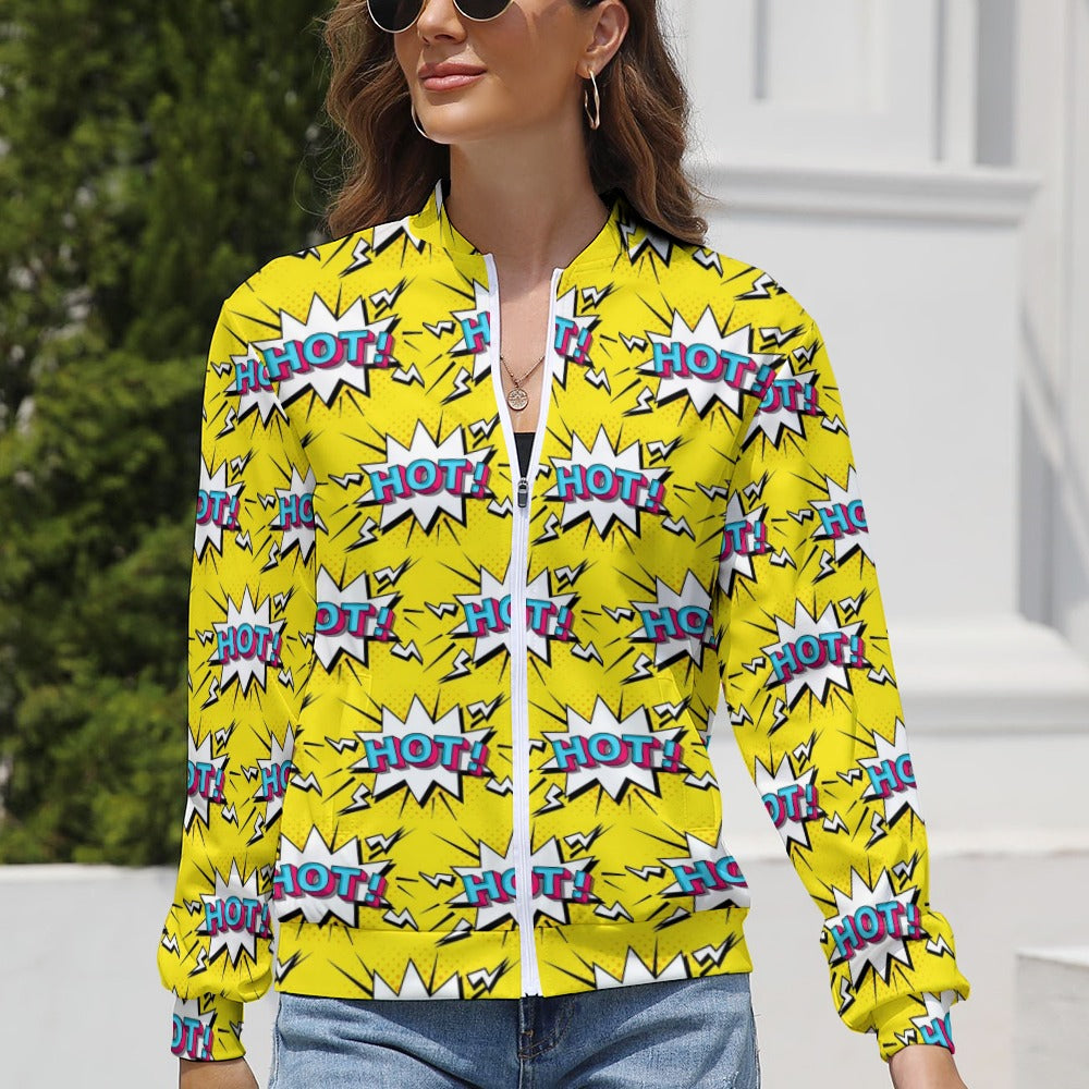 KSC's Limited Edition Pop Art Designs Women's Long Sleeve Zipper Jacket (10 Options) - KSC's Limited Edition Pop Art Collections