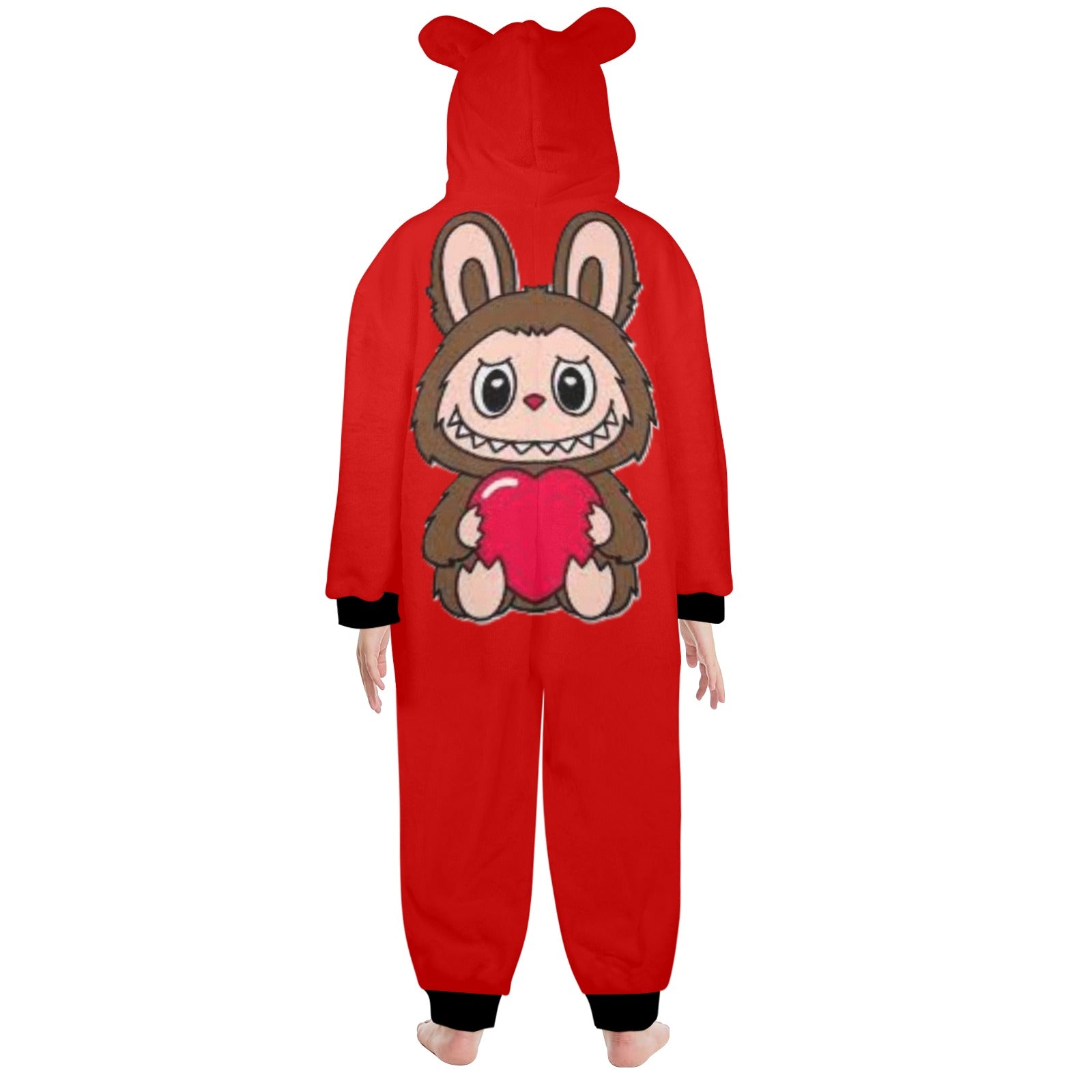 KSC's Exclusive Big Kids Onesie Labubu (8 to 15 Years) Red Brown Labubu w/Heart