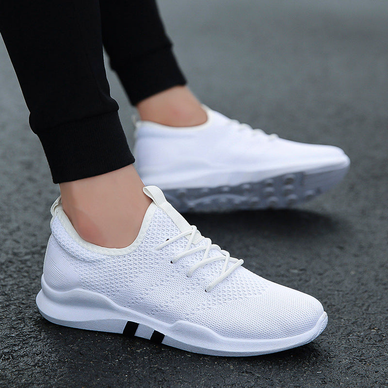 New Men's Mesh Shoes New Mens Sports Casual Running Shoes Breathable Flying Woven Student Outdoor Sneakers
