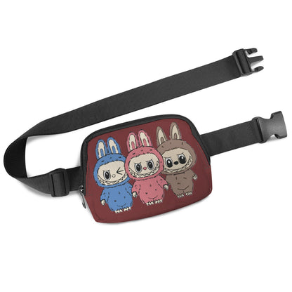 Labubu Triple Threat Fanny Pack Set – 3x the Style, All Ages Welcome -Three Labubus Cross Body Bags - Fanny Bags for Adults & Kids