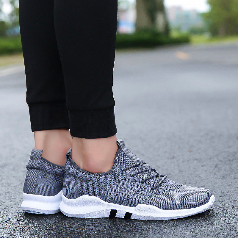 New Men's Mesh Shoes New Mens Sports Casual Running Shoes Breathable Flying Woven Student Outdoor Sneakers