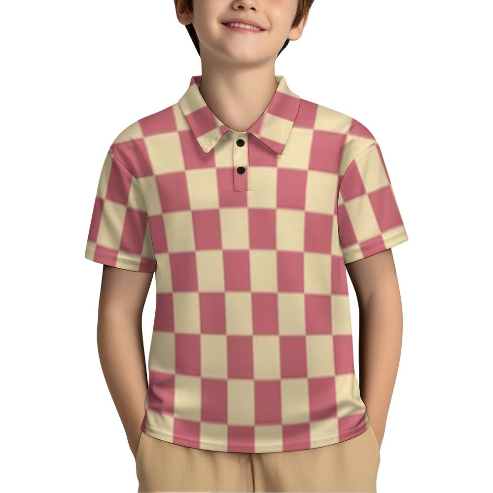 KSC's Exclusive Kids Designs- Young Men's/Boys New Kid's Shoulder buttoned polo shirt