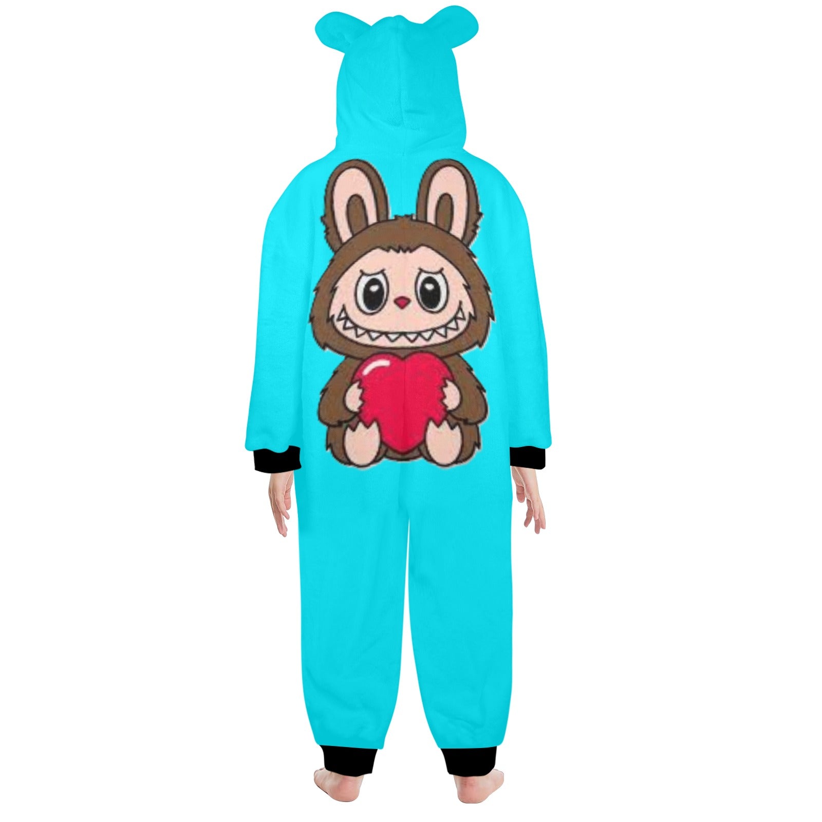KSC's Exclusive Big Kids Onesie Labubu (8 to 15 Years) Teal Brown Labubu w/Heart