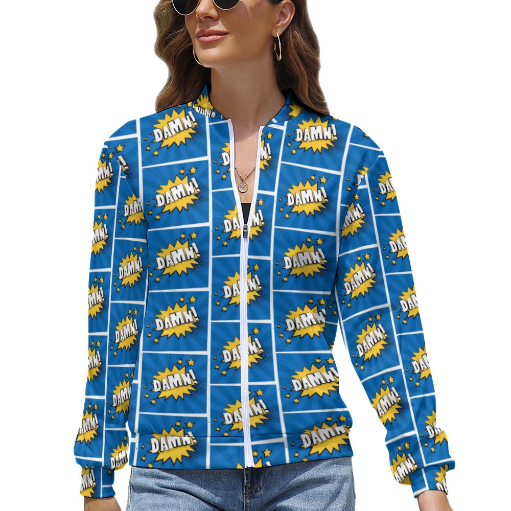 KSC's Limited Edition Pop Art Designs Women's Long Sleeve Zipper Jacket (10 Options) - KSC's Limited Edition Pop Art Collections