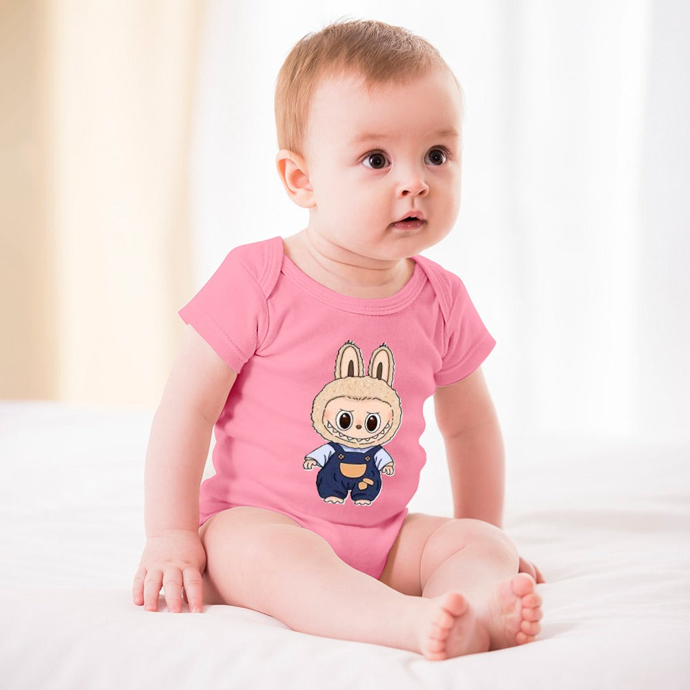 KSC's Cute Baby Labubu Girl Body Suit -Short -Sleeve Baby's Bodysuit