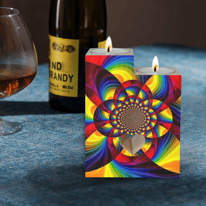 Kaleidoscope Design Candle Holders Wooden Candle Holder (Without Candle)