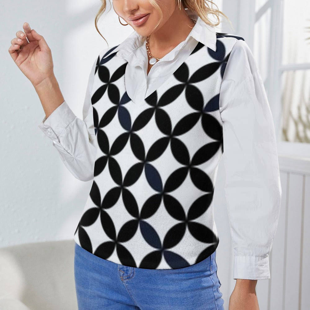 KSC's Custom Vest Designs Women's Long Sleeve Button Knit Vest