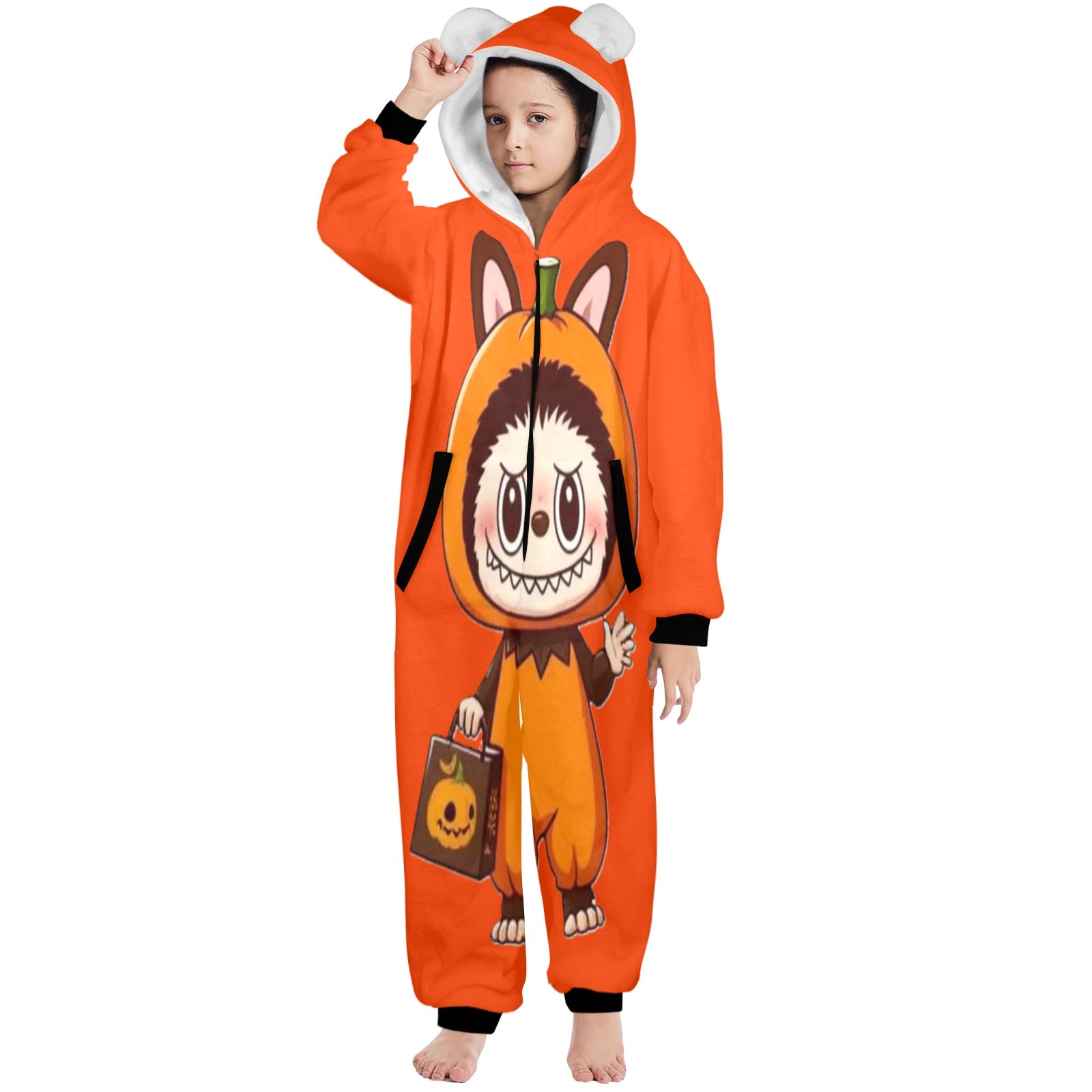 KSC's Halloween Big Kids Unisex Onesies (8 to 15 Years) Pumpkin Man Labubu