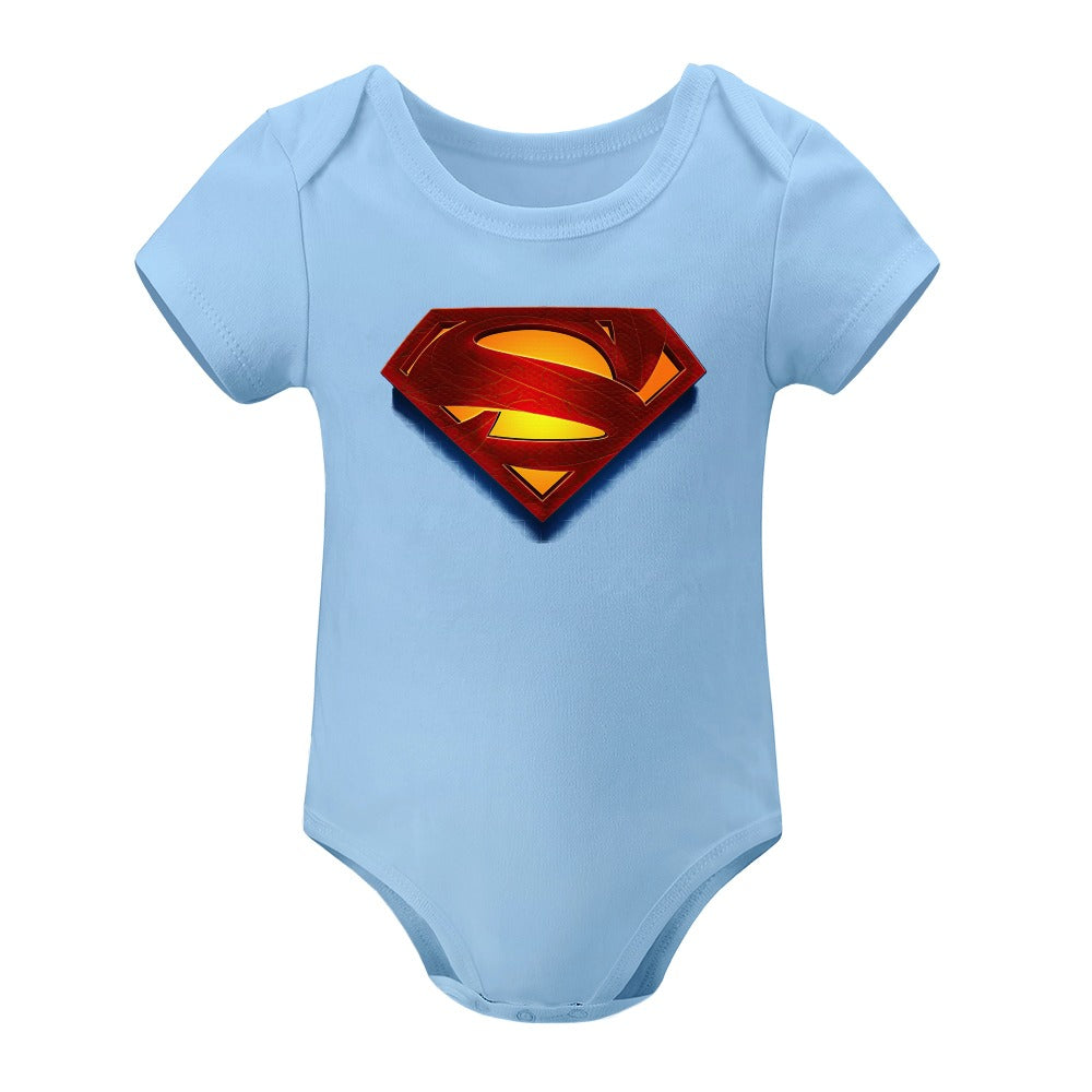 SUPER BABY PRINT DESIGNS BOYS Short -Sleeve Baby's Bodysuit - Super Boy/Man Prints