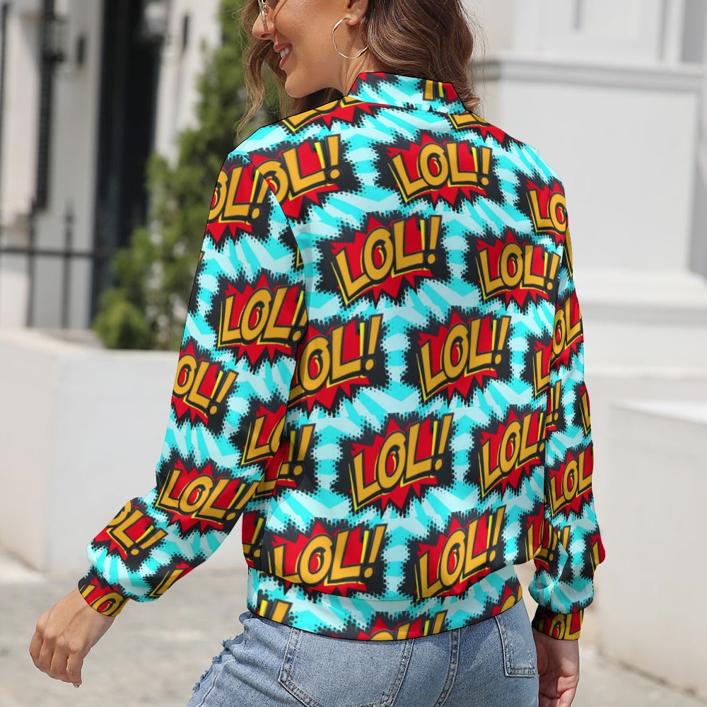 KSC's Limited Edition Pop Art Designs Women's Long Sleeve Zipper Jacket (10 Options) - KSC's Limited Edition Pop Art Collections