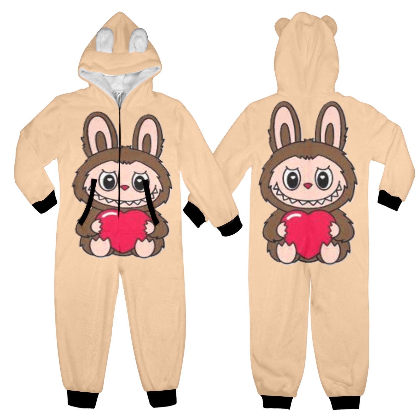 KSC's Exclusive Big Kids Onesie Labubu (8 to 15 Years) Tan Brown Labubu w/Heart