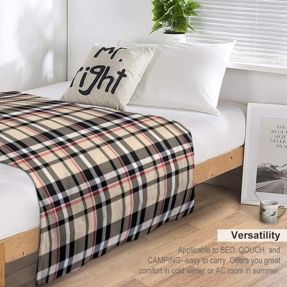 Plaid Ultra-Soft Flannel Blanket Multiple Sizes