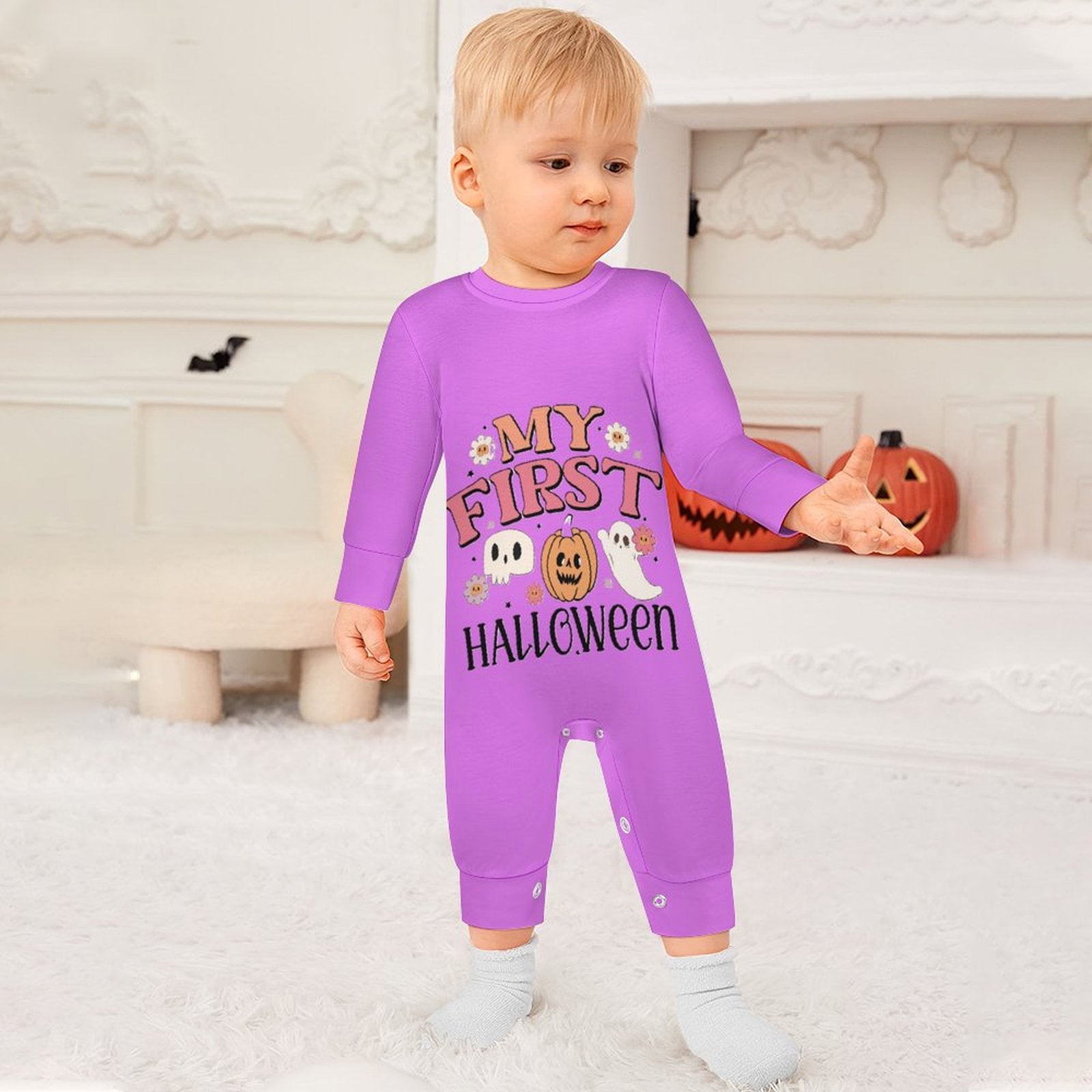Baby My First Halloween Pink Onesie Romper Long Sleeve Baby Romper